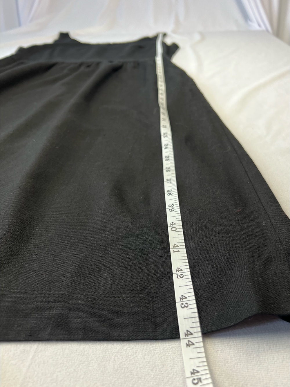 Black Sleeveless Fit & Flare Midi Dress Scoop Neck Back Zip Empire Waist S/M - Picture 2 of 4